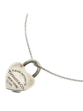 Tiffany & Co Return to Tiffany Heart Lock Pendant Chain Silver